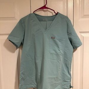 Figs Men's Aqua Short Sleeve Shirt